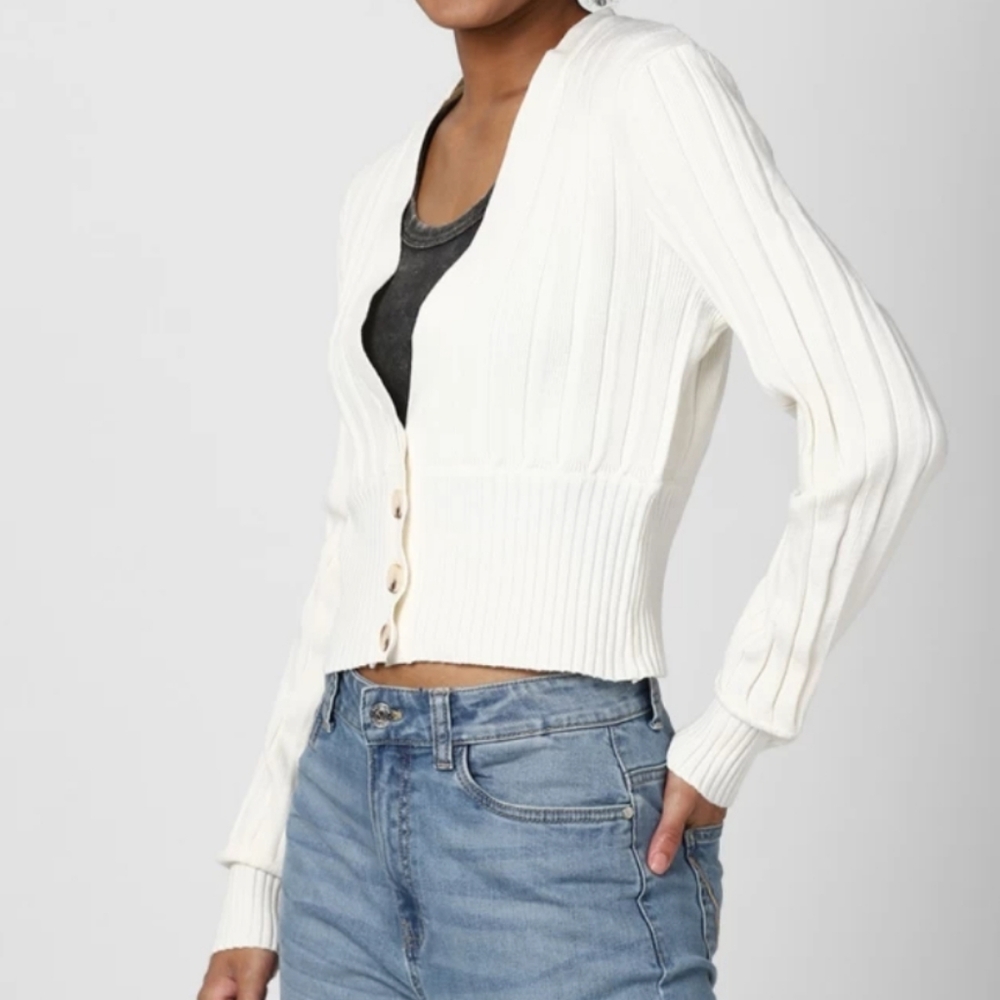 Sandro Paris Cream Cropped Cardigan Size Small - Picture 1 of 10